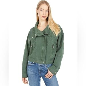 Avec Les Filles | Washed Cotton Envelope Jacket Khaki/Green